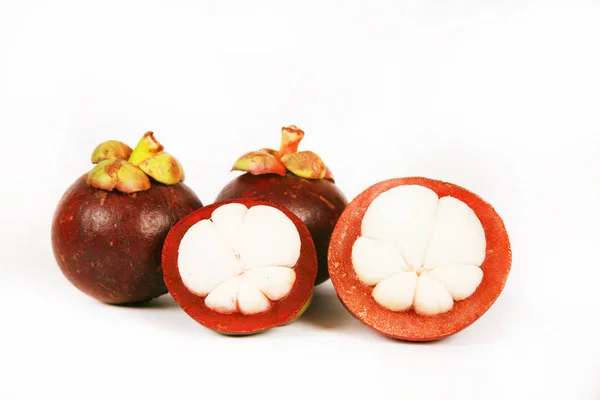 Mangosteen Fruits Fresh Healthy Tropical Fruits — Fotografie, imagine de stoc