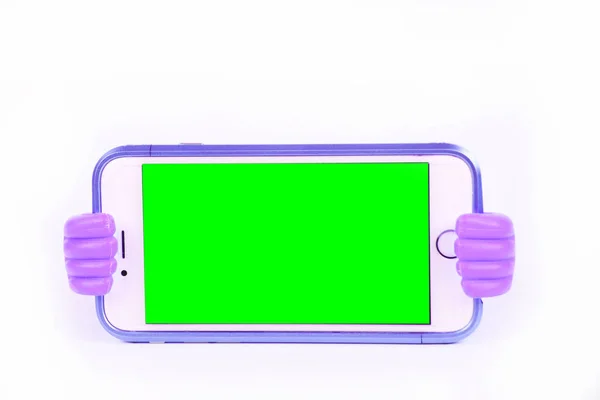 Smartphone Blank Screen Isolated White Background — Stock Photo, Image