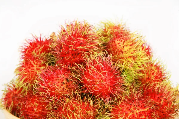 Frutas Tropicais Frescas Sobre Fundo Branco — Fotografia de Stock