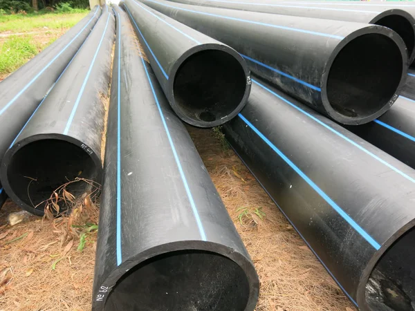 Industrial Pipes Plastic Pvc Pipes Construction Site — Stockfoto