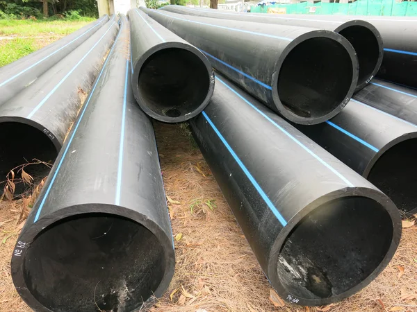 Industrial Pipes Plastic Pvc Pipes Construction Site — Photo