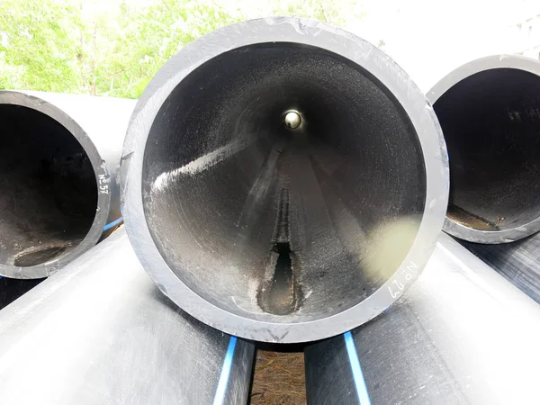 Industrial Pipes Plastic Pvc Pipes Construction Site — Stock Photo, Image