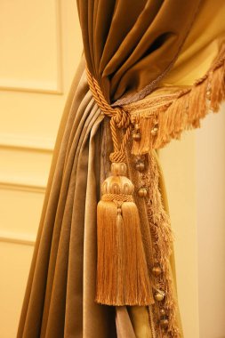 elegant fabric curtain decoration in room 
