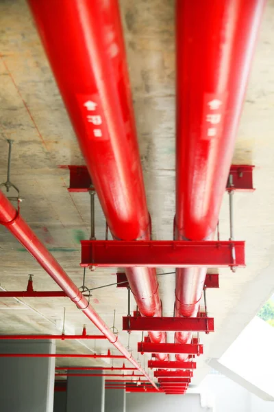 Red Pipes Industrial Building — 스톡 사진