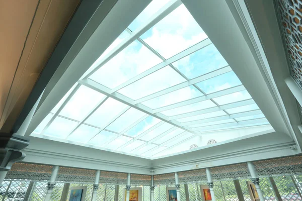 Low Angle View Elegant Interior Glass Roof — Foto Stock