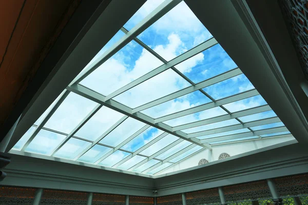 Low Angle View Elegant Interior Glass Roof — Zdjęcie stockowe