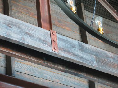 close-up view of wooden details in interior
