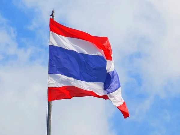 thailand flag with nice sky on flagstaff.