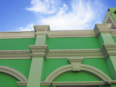 Architecture building on blue sky background. 