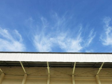 Architecture building on blue sky background.