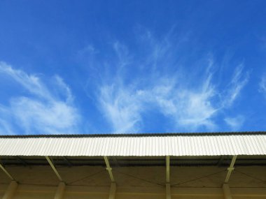 Architecture building on blue sky background.