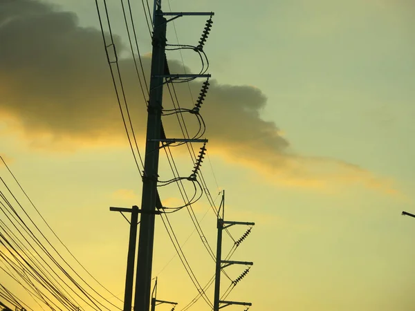 High Voltage Post Electricity Transmission — Stock Photo, Image