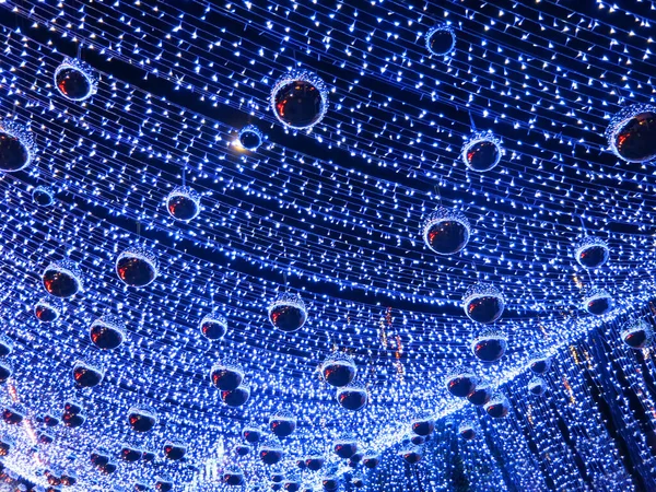Christmas Decorations Beautiful Hanging Illuminated Garlands — Foto de Stock