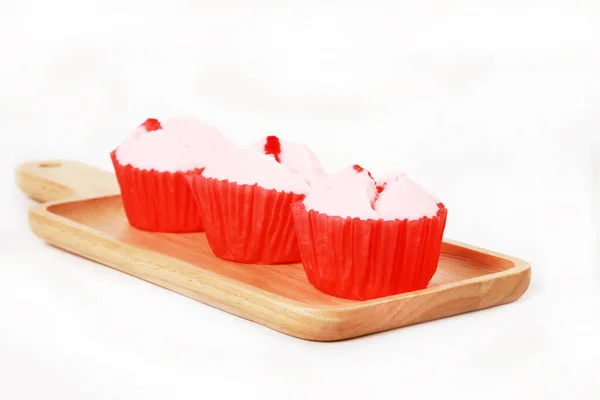 Close Fresh Tasty Cupcakes White Background — ストック写真