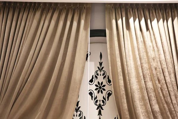 Elegant Fabric Curtain Decoration Room — Stockfoto