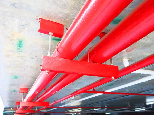 Red Pipes Industrial Building — 스톡 사진