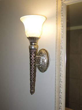 elegant illuminated lamp in room  