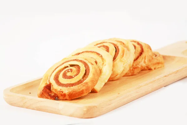 Delicious Fresh Baked Buns White Background — 图库照片