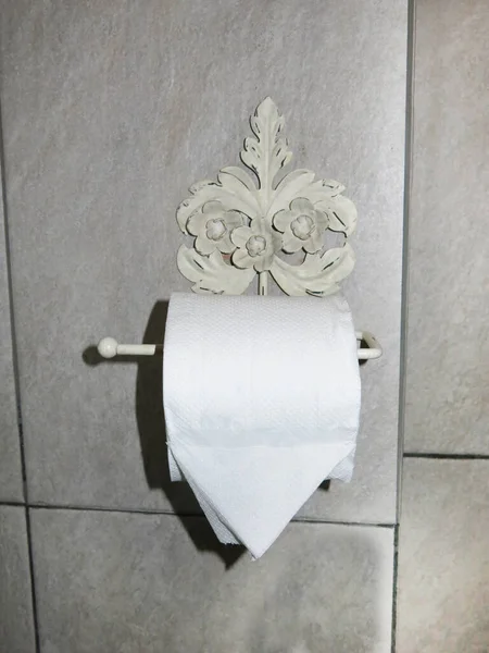 Тканинний Папір Висить Туалеті — стокове фото