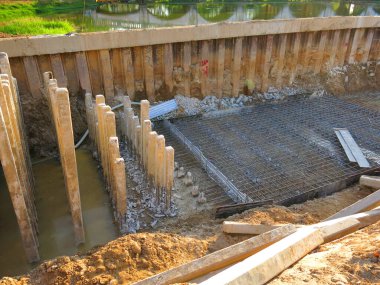 metal constructions at new construction site
