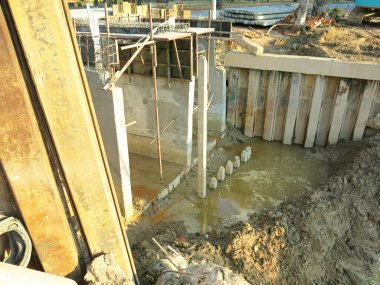 metal constructions at new construction site