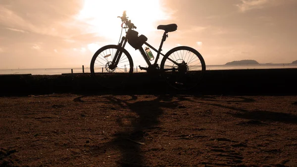 Bicycle Beach Sunset — Stock Photo, Image