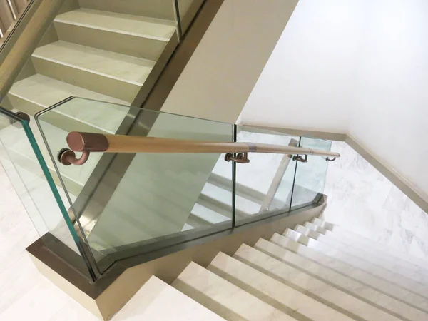 Modernas Escaleras Mármol Blanco Para Interiores Lujo —  Fotos de Stock