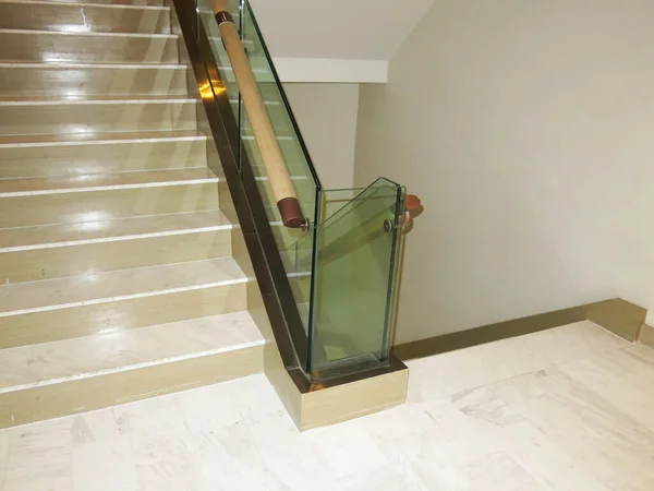 Modernas Escaleras Mármol Blanco Para Interiores Lujo —  Fotos de Stock