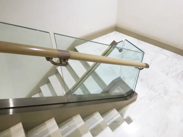 Modernas Escaleras Mármol Blanco Para Interiores Lujo —  Fotos de Stock