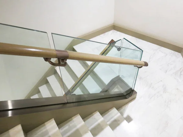 Modernas Escaleras Mármol Blanco Para Interiores Lujo —  Fotos de Stock