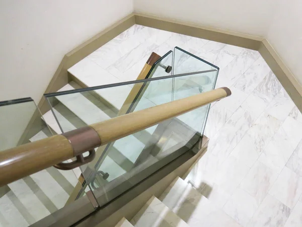 Escadas Mármore Branco Moderno Para Interior Luxo — Fotografia de Stock