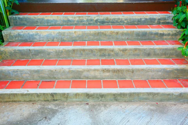 Concrete Staircase Red Tiles Outdoor — Stock Photo, Image