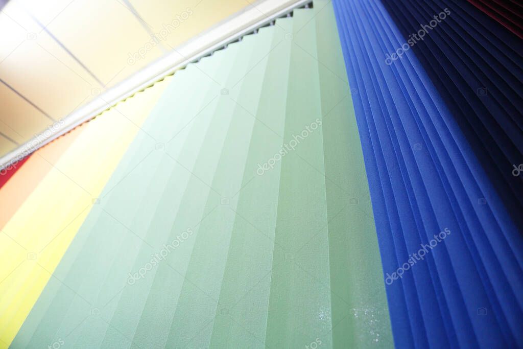 close-up view of bright curtains texture