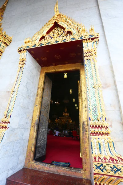 Thai Culture Pattern Wall Temple — Photo