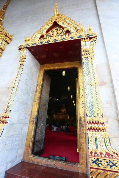 Thai Culture Pattern Wall Temple — Zdjęcie stockowe