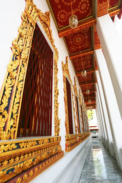 Thai Culture Pattern Wall Temple — Stock fotografie