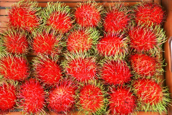 Rambutan Fruits Fresh Healthy Tropical Fruits — Fotografia de Stock