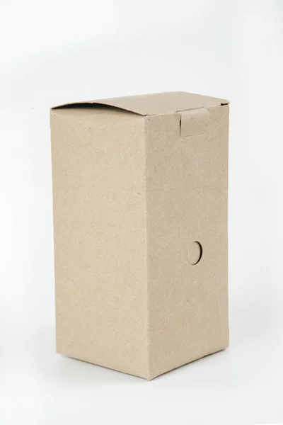 Caja Cartón Sobre Fondo Blanco — Foto de Stock