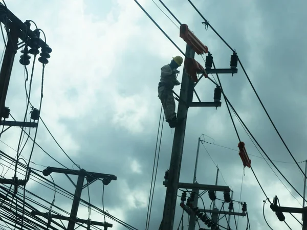 View Electrical Cables Street — Foto de Stock