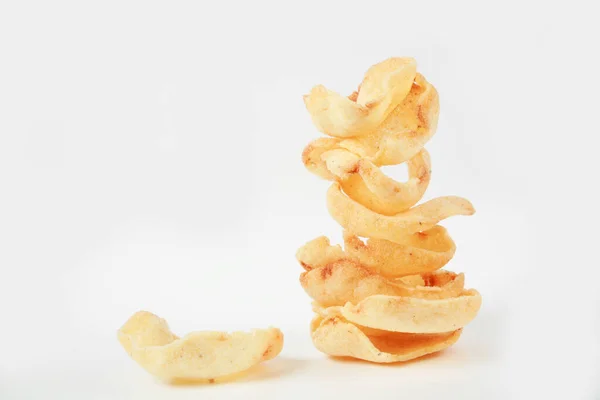 Crispy Chips White Background — Foto de Stock