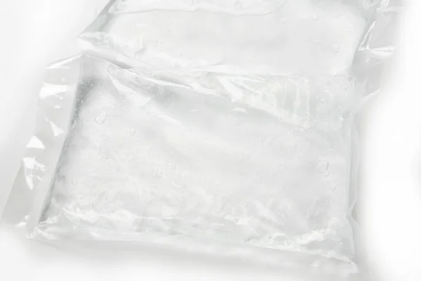 White Plastic Bag Gray Background — 图库照片