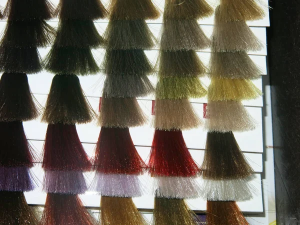 Close Colorful Hair Samples — Stock Photo, Image