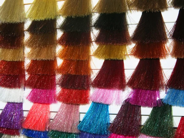 Close Colorful Hair Samples — Stock Photo, Image