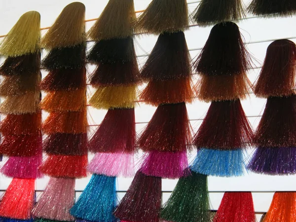 Close Colorful Hair Samples — Stock Photo, Image