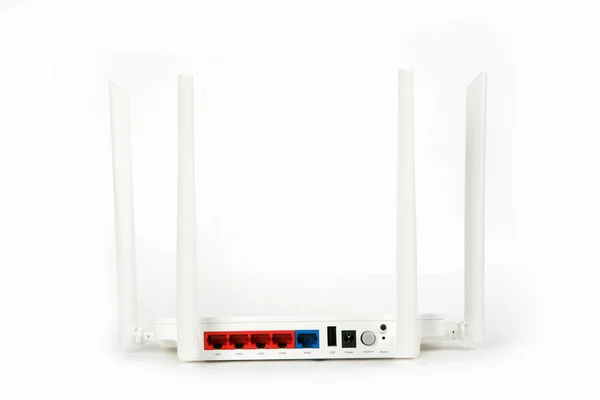 White Wifi Router White Background — Foto Stock