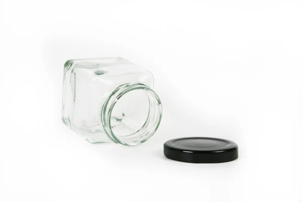 白い背景のガラス瓶 — ストック写真