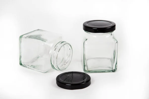 Скляні Пляшки Білому Фоні — стокове фото