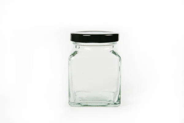 Glazen Flessen Witte Achtergrond — Stockfoto