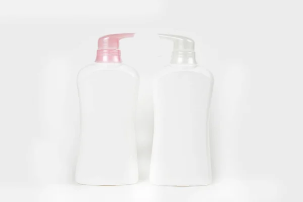 Kosmetické Láhve Izolované Bílém Pozadí — Stock fotografie