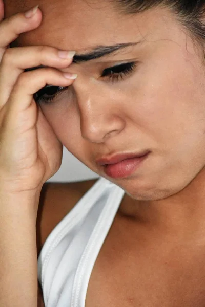 Carino Colombiano Femmina Tristezza — Foto Stock